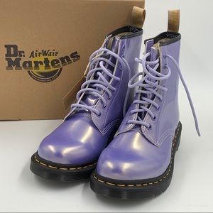 Dr. Martens Vegan 1460 Purple Opaline Boots 8 NIB